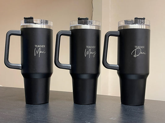 Personalized 40oz Straw Cup - Black