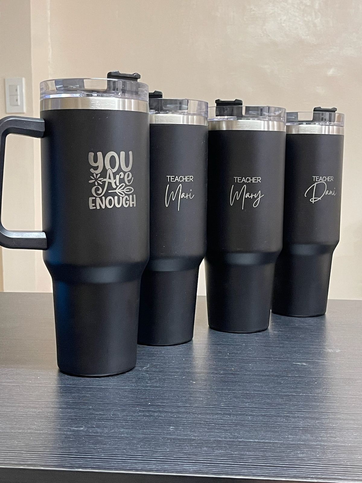 Personalized 40oz Straw Cup - Black