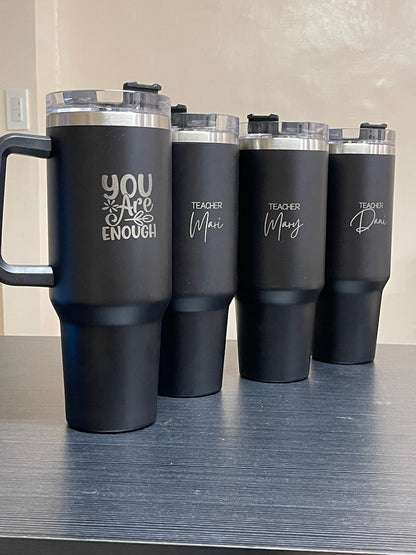Personalized 40oz Straw Cup - Black